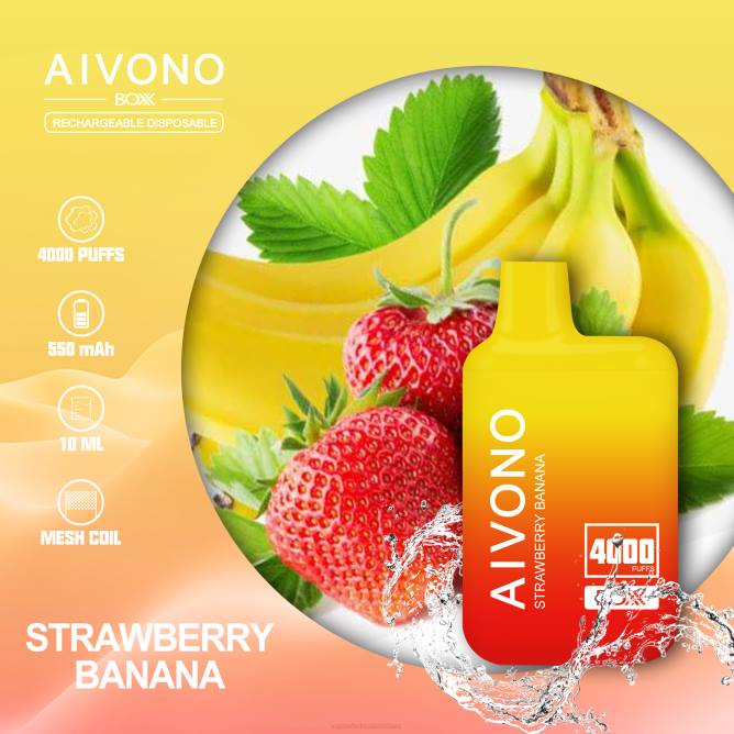 Aivono AIM BOXX 4000 braškinis bananas - 4FRZ231 Vape Wholesaler