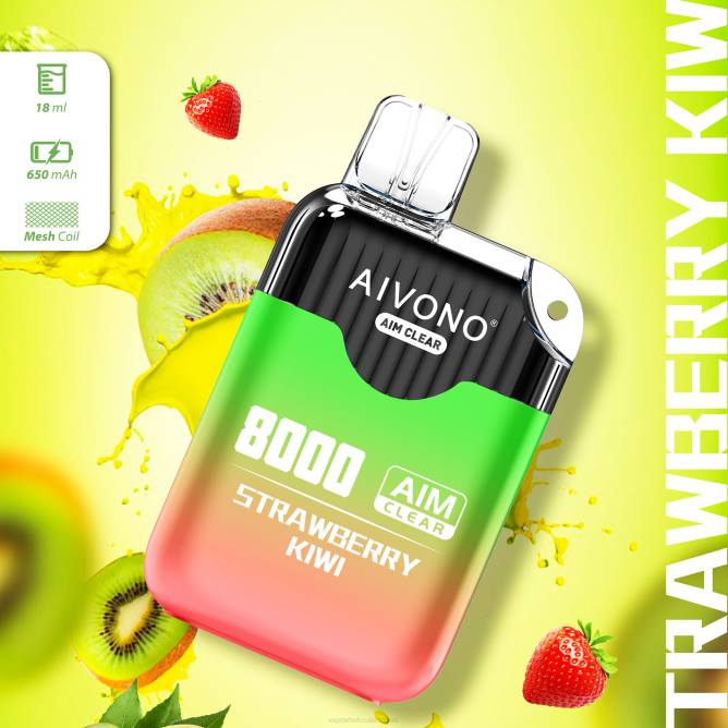 Aivono AIM CLEAR 8000 braškių kivi - 4FRZ210 Vape Wholesaler