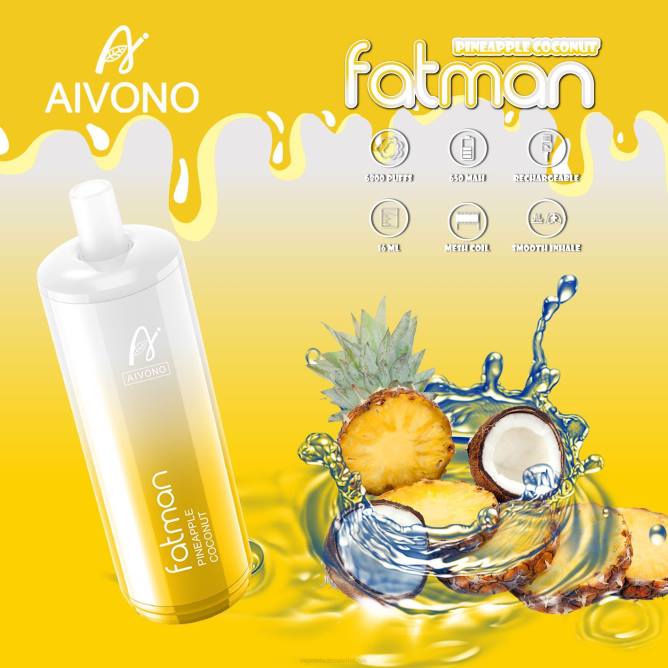 Aivono FATMAN 6800 ananasų kokoso - 4FRZ29 Vape Wholesale Lietuva