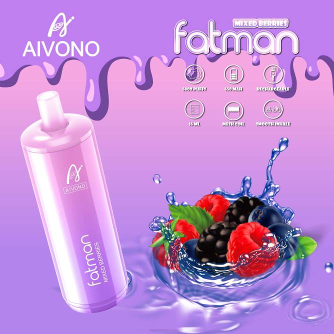 Aivono FATMAN 6800 mišrios uogos - 4FRZ27 Vape Wholesale Supplier