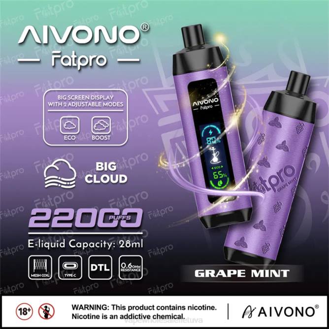 Aivono Fatpro 22000 vynuogių mėtų - 4FRZ2 Vape Be Nikotino