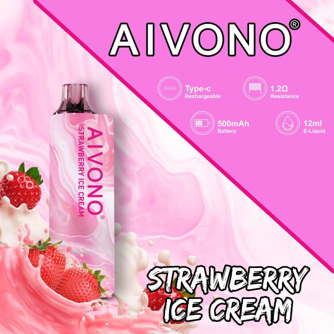 Aivono AIM GUN 7000 braškių ledų - 4FRZ105 Vape Wholesaler