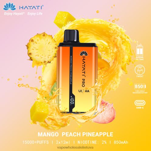 Bez Nikotinove Vape Z8D0T209 | Hayati Pro Ultra mango persikų ananasai